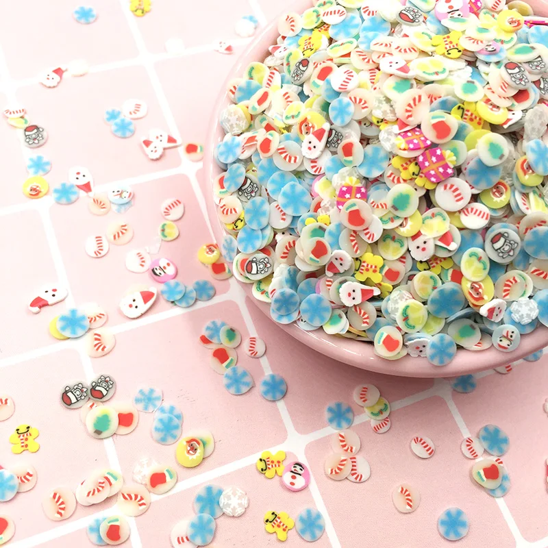 

100 г милый Kawaii Рождество мультфильм Мягкие Ломтики Полимерная глина брызгает для поделок Сделай Сам изготовление телефона деко наклейки дл...