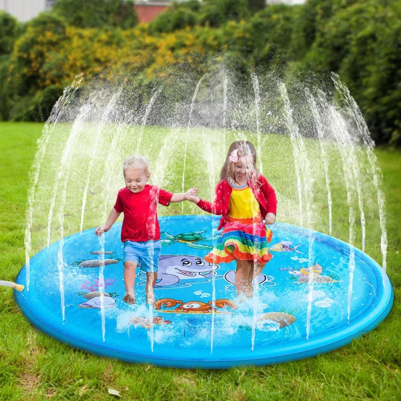

150cm Inflatable Spray Water Cushion Summer Kids Play Water Mat Lawn Games Pad Sprinkler Play Toys Outdoor Tub Swiming Pool