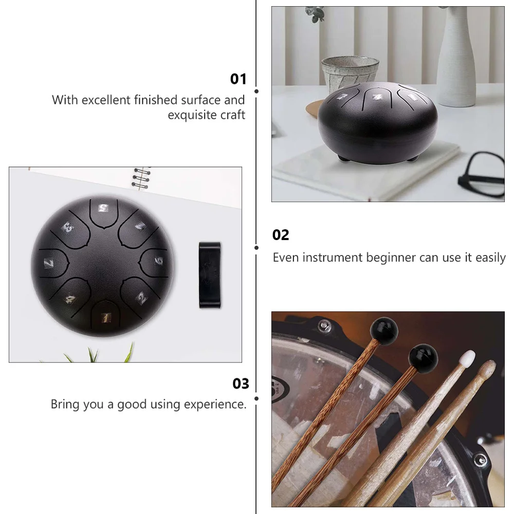 

13Pcs Steel Tongue Drum Kit 6 Inches 8-Tones Drum Percussion Instrument Gift