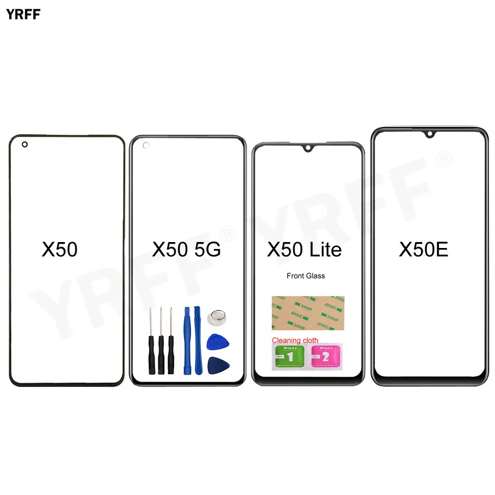 

For Vivo X50 Lite Front Glass Panel For Vivo X50 X50E (No Touch Screen) Outer Glass Cover Repair Assembly Parts