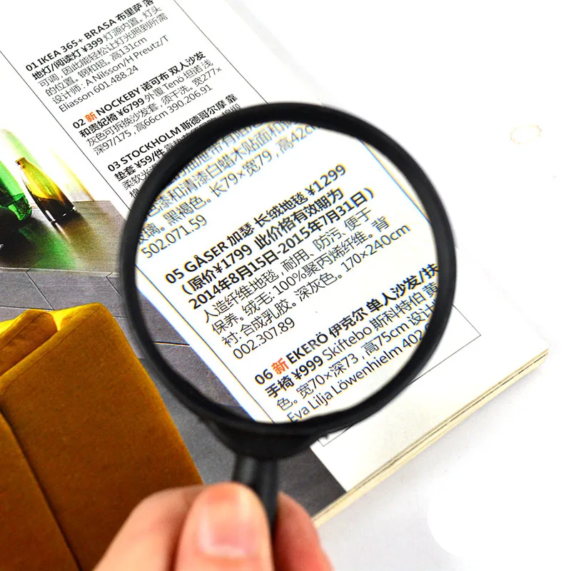 

1PCS Magnifying Glass Zoomer 5X Reading 60mm Handheld Lens Magnifier Loupe Jewelry practical tool
