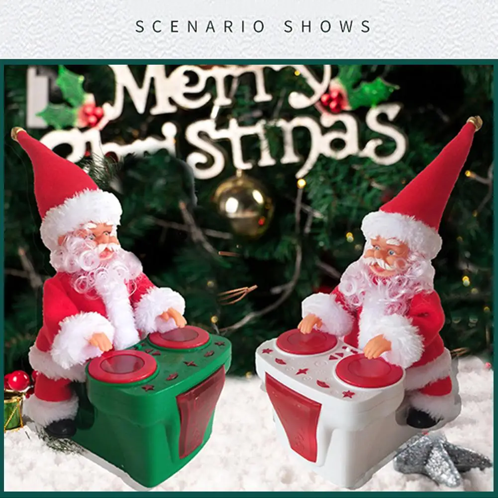 

Christmas Electric Santa Claus Toy Beat Drum Doll Music Electric Doll Toy Christmas Decoration Kids Happy New Year Gift