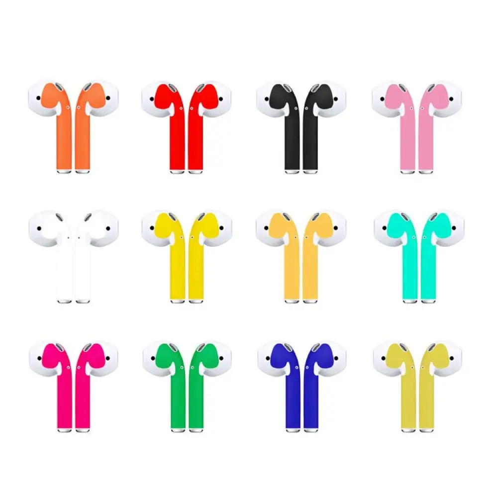 

Shiny Skin Sticker Protector Solid Color Dustproof Adhesive Bluetooth Earphone Sticker Decal Skin for AidPods Decor Accessories