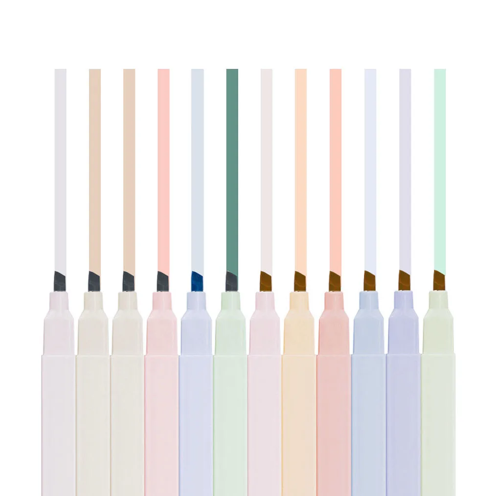 6Pcs Highlighter Set Morandi Color Permanent Marker Pen School Office Supplies Kawaii Stationery | Канцтовары для офиса и дома
