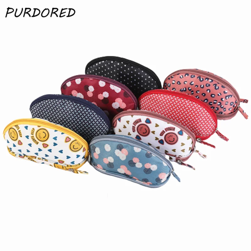 PURDORED 1 шт. портативная женская косметичка двухслойная с фламинго дорожный