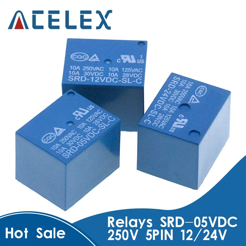 Реле Φ 5 Pin DC 5V 12V 24V 48V 10A 250VAC 5PIN реле мощности|Реле| |