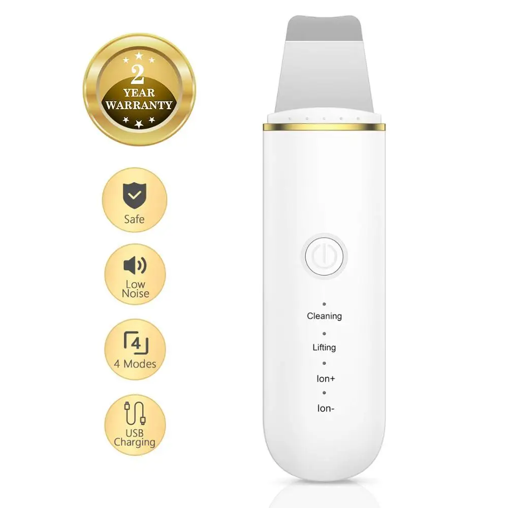 

Professional Ultrasonic Facial Skin Scrubber Cleaner Face Lifting Peeling Deep Cleaning Beauty Device + Facial Steamer Sprayer