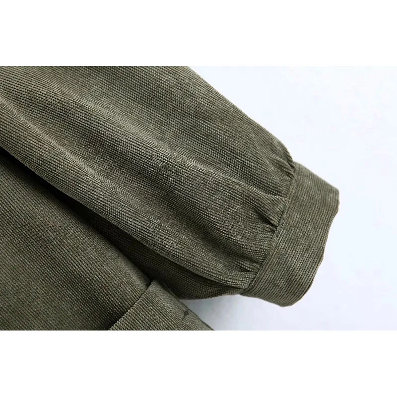 Винтажное элегантное зеленое вельветовое платье рубашка модное женское