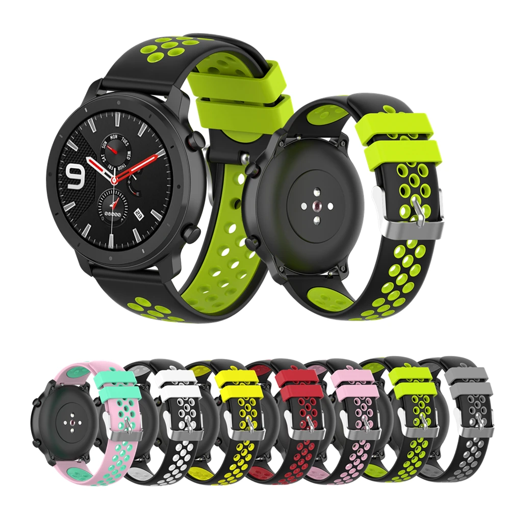 

Ремешок сменный силиконовый для часов, браслет для Amazfit Gts Gtr 47 мм 42 мм Bip Pace Stratos 2, Huawei Watch GT Magic, 22 мм 20 мм 18 мм