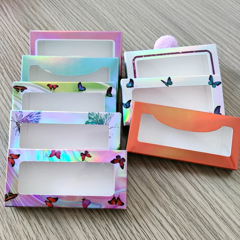 NEW 10/100 pcs Eyelash Packaging Box Wholesale Lashes Boxes Empty Eyelash Package Boxes Case 8-25mm Lashes Rectangle Box images - 6