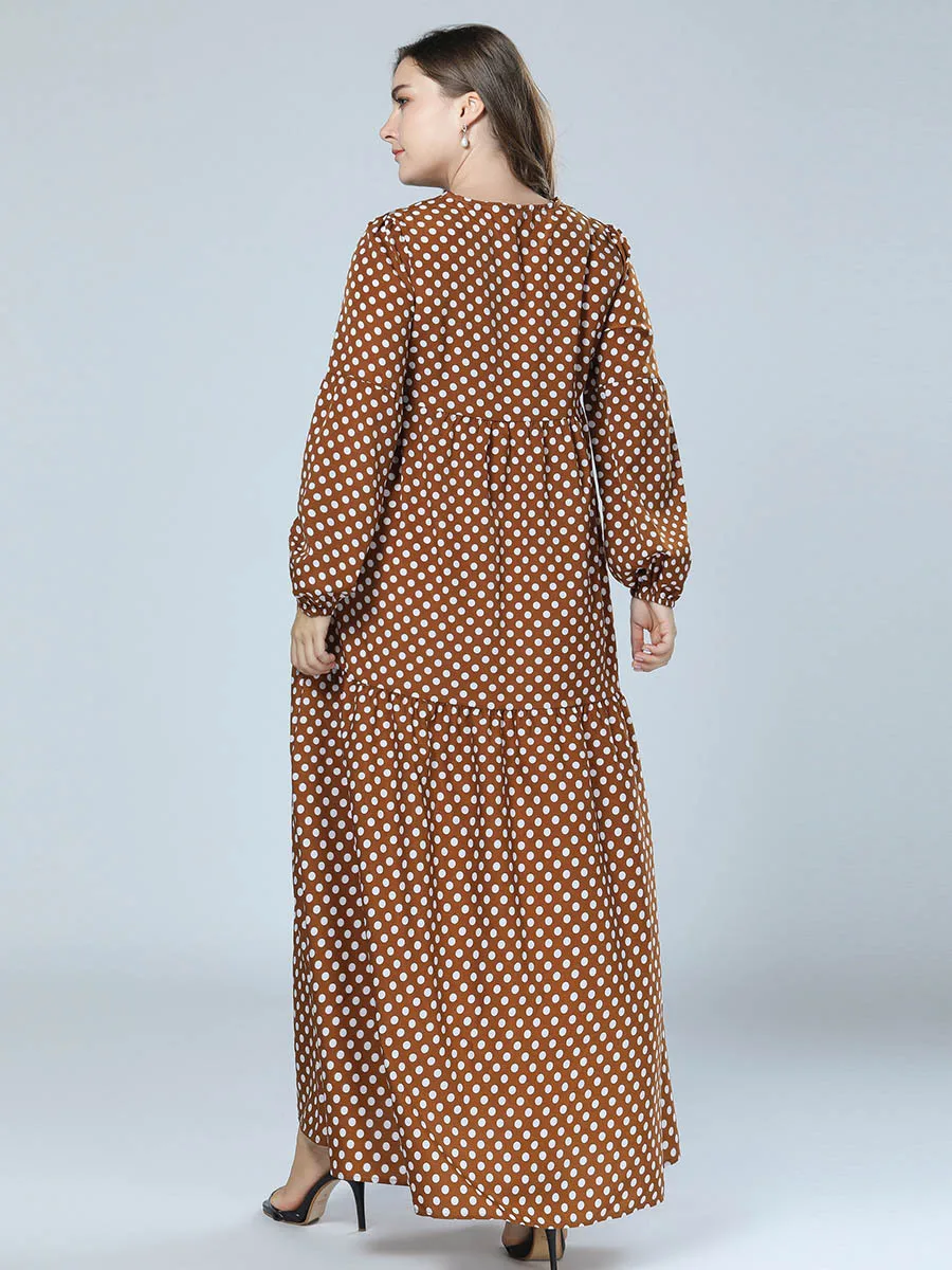 Женское длинное платье в мусульманском стиле свободное большого размера