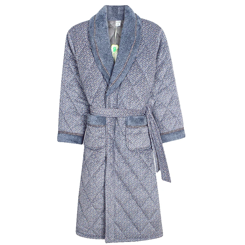 Зимние трехслойные стеганые банные мужские халаты халат для ванной мужской