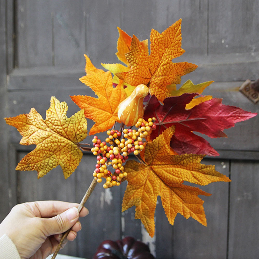 Моделирование кленовый лист ткани ветви осенний цвет черенки аксессуары для