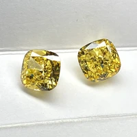 meisidian 6a 9x9mm 7 5 cts cushion ice crushed cut cubic zirconia vivied yellow diamond gemstone