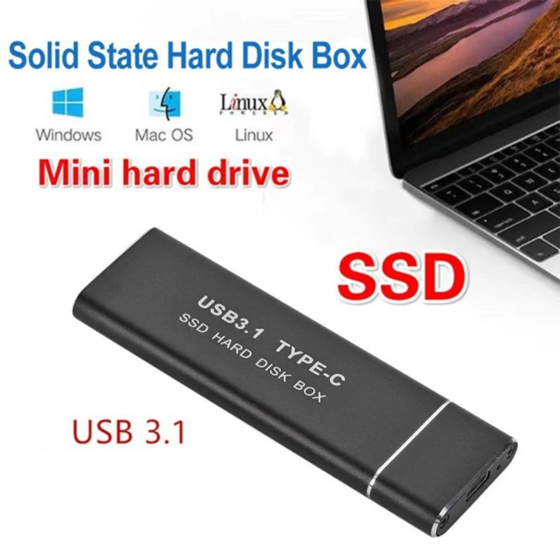 

USB3.1 Type C to M.2 NGFF SSD Enclosure Mobile Hard Disk Box HDD Case