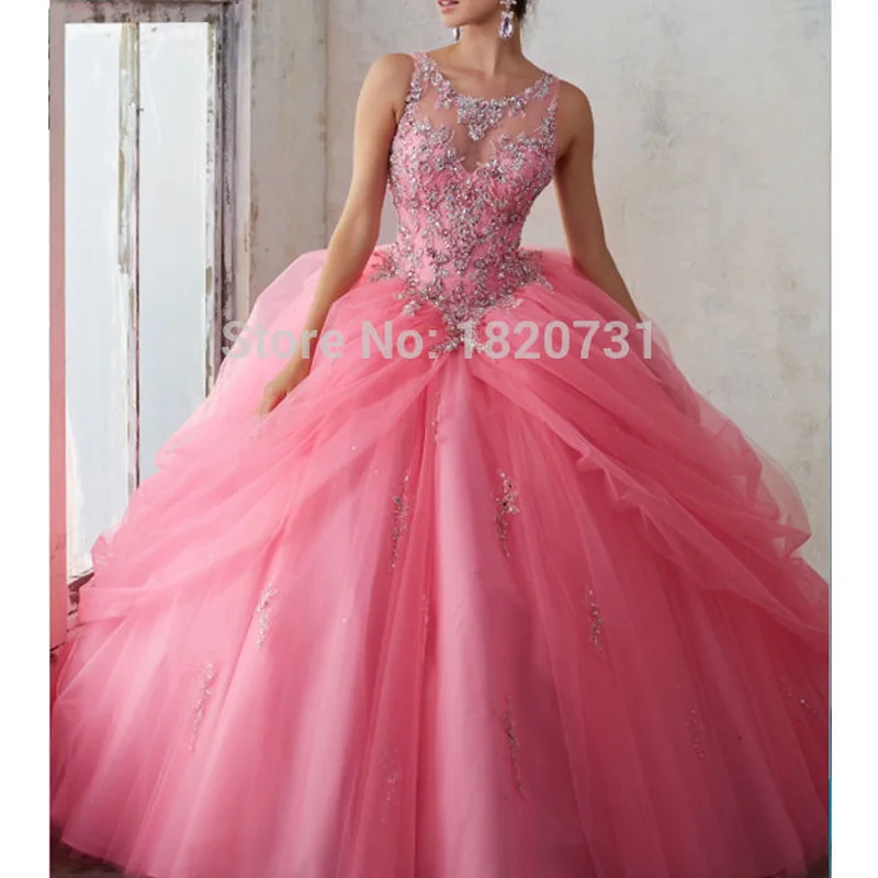 

2020 Новое поступление, пышные платья, маскарадные Бальные платья с бусинами и блестками, фатиновые милые 16 платьев, 15 лет, Дешевые Бальные пла...