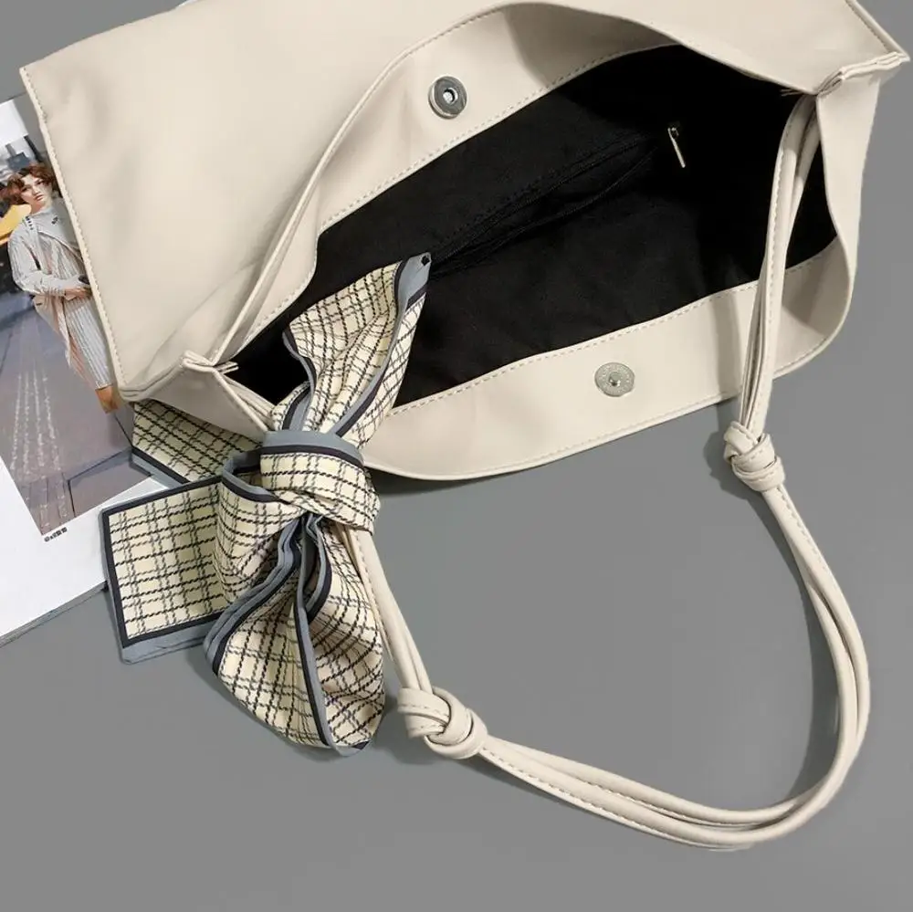 

pu leather crossbody bags for women Luxury Lady Silk scarves decoration Hand Bags Fashion Casual Shoulder Bag Big Tote Sac Bols