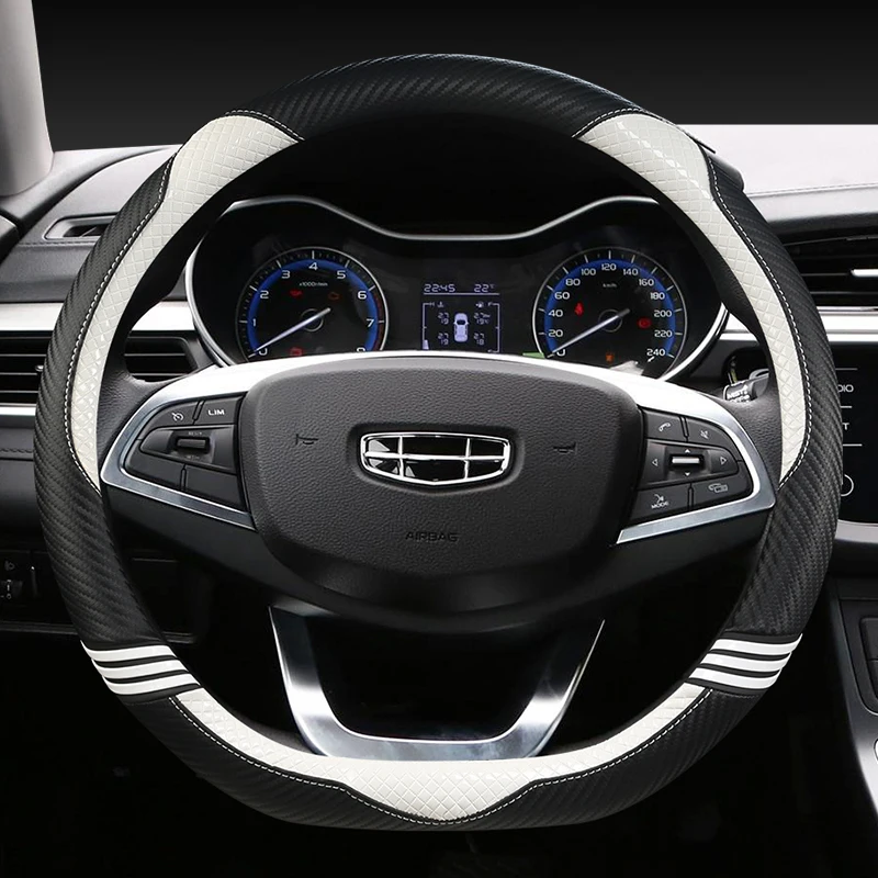 

D Type Car Steering Wheel Cover Wrap For Geely Atlas 2016 - 2021 Coolray I 2020 2021 Emgrand 7 2018 - 2021 Emgrand GT 2015- 2021