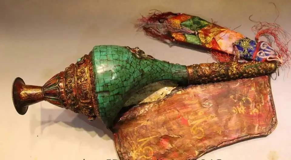 15 &quotТибетский буддизм труба раковина инкрустация драгоценный камень красный