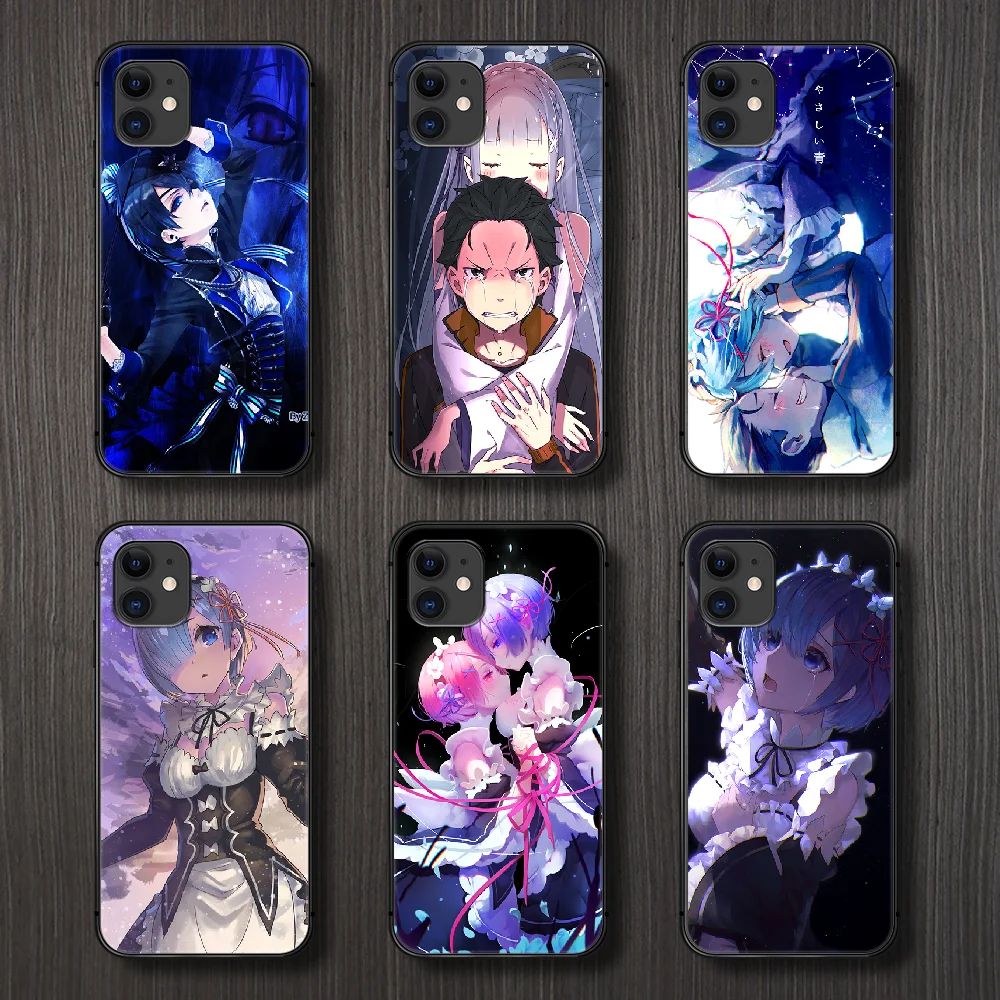 Чехол для телефона с рисунком аниме Re zero Rem Emilia чехол iphone 5 5s se 2 6 6s 7 8 12 mini plus X XS XR 11 PRO