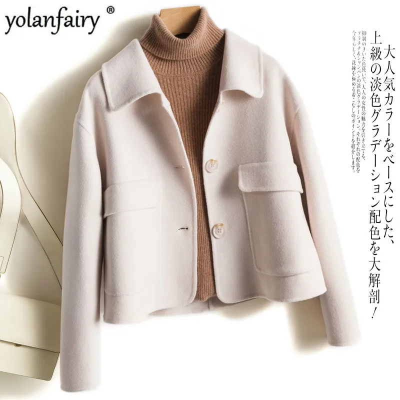 2020 100% шерстяное пальто женское короткое корейское Шерстяное Пальто демисезонное