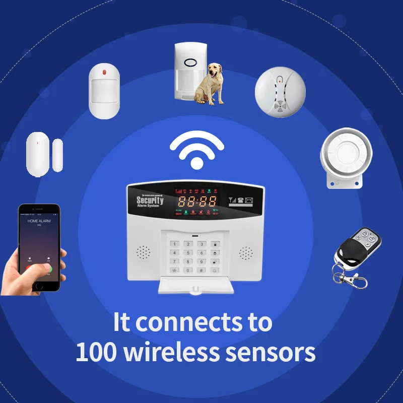 Домашняя охранная сигнализация Tuya с Wi-Fi умная GSM 8 языков детектор открывания