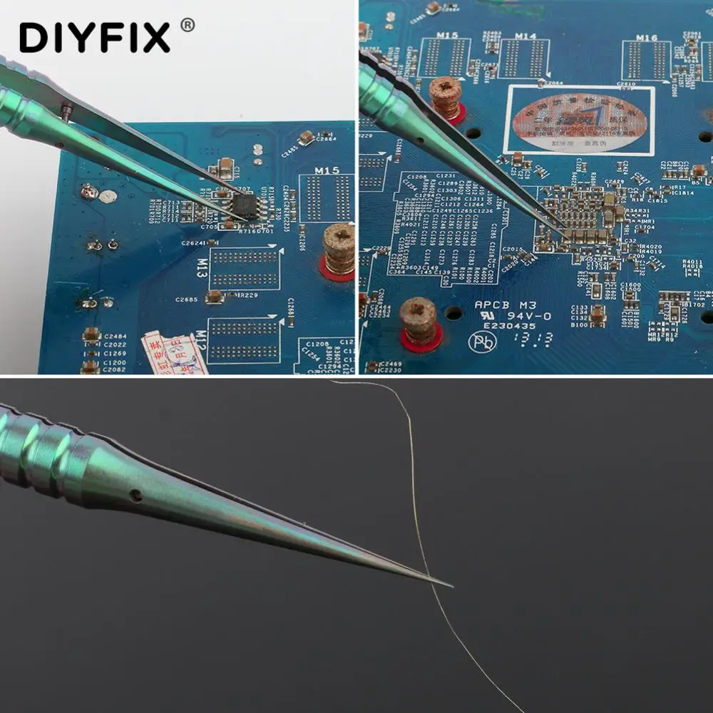 Пинцет DIYFIX 2UUL изогнутый прямой из титанового сплава для прецизионной