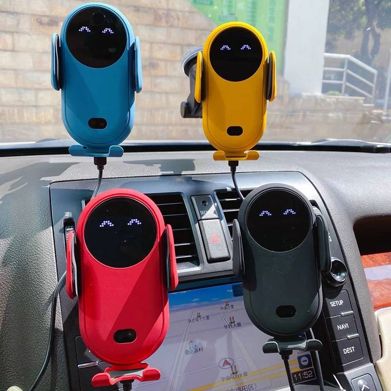 

Automatic Car Wireless Charger Car Phone Holder Auto Wireless Charging Bracket Magnetic USB Infrared Sensor Phone Holder Mount