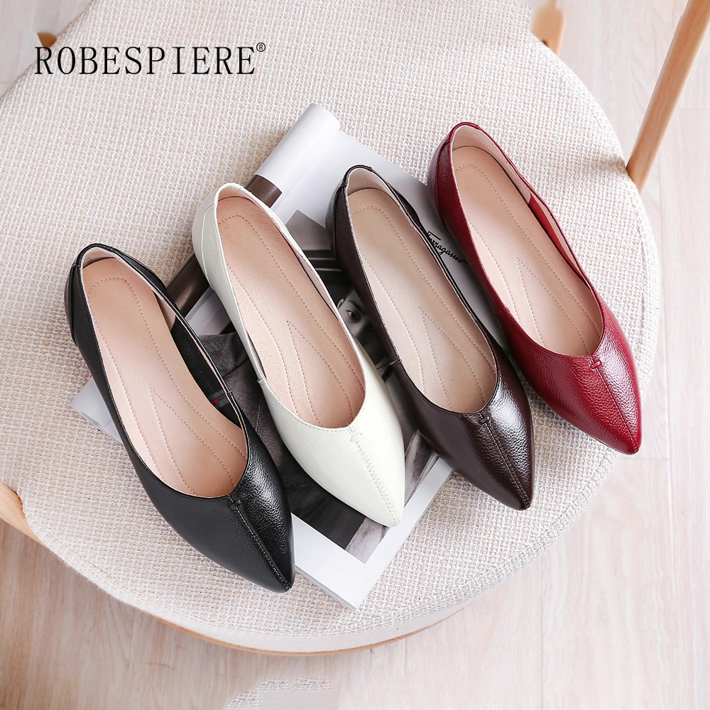 ROBESPIERE Новинка туфли на плоской подошве с острым носком и v образным вырезом