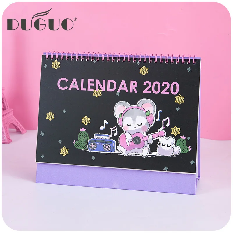 DUGUO cute stationery desk calendar 2020 creative simple small fresh desktop ornaments custom work | Канцтовары для офиса и