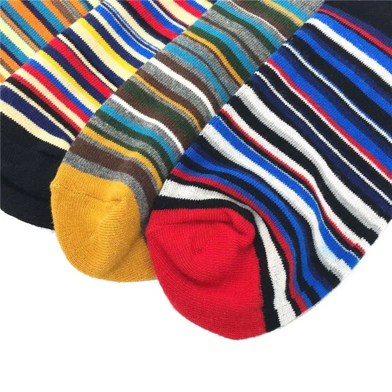 10 парт/лот классические цветные толстые и тонкие полосатые мужские носки