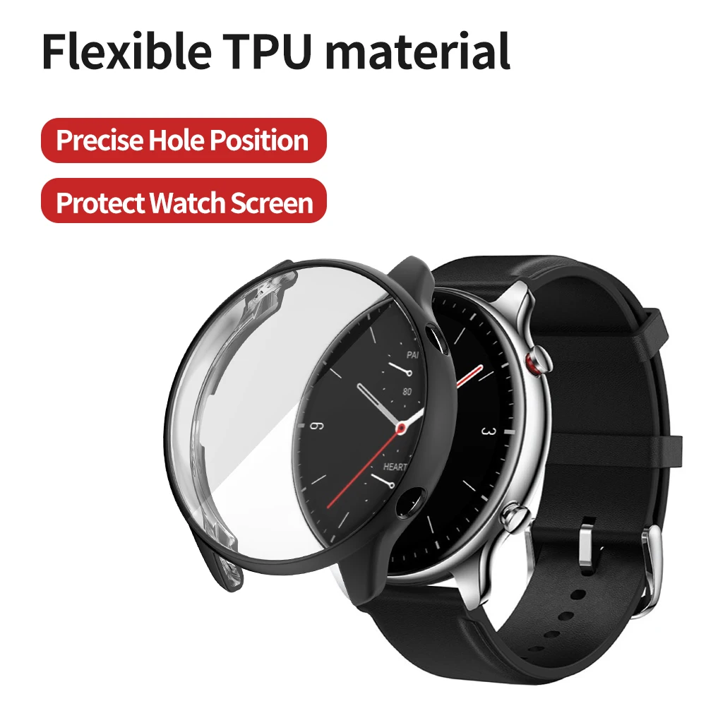 Screen Protector Flexible Cover for Huami Amazfit GTR 4 3 2 2e Watch Case for GTR3 Pro Bumper Soft TPU Scratch-resistant Shell