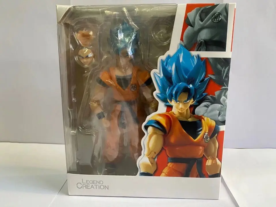 

Dragon Ball Animation Peripheral Super Saiyan WD Blue Hair Goku Articulated Boxed Hand Office Aberdeen Decoration Model Toy Gift