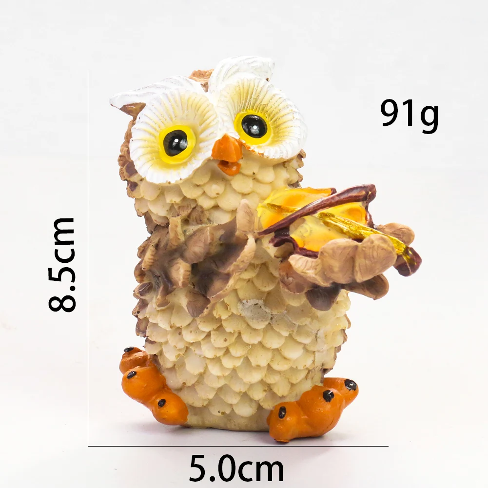 Смола музыкальная статуя Совы фигурка животных миниатюрный Сказочный садовый