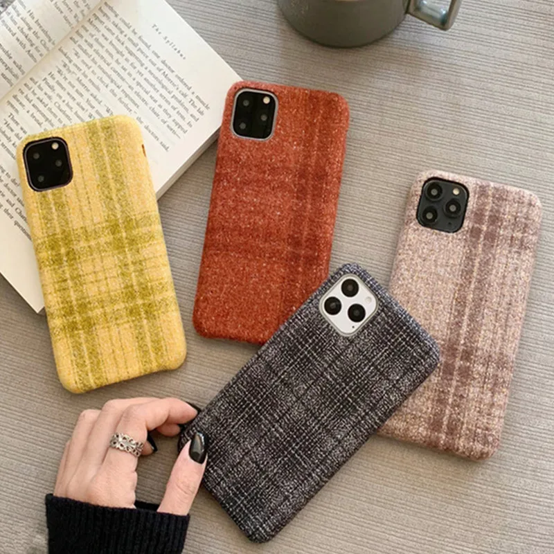 Fashion Vintage Warm Plush Fabrics Phone Case for Iphone 11 11pro 11promax X Xs Xsmax Xr 6 7 8 Plus Soft Silicon Back Cover Capa | Мобильные