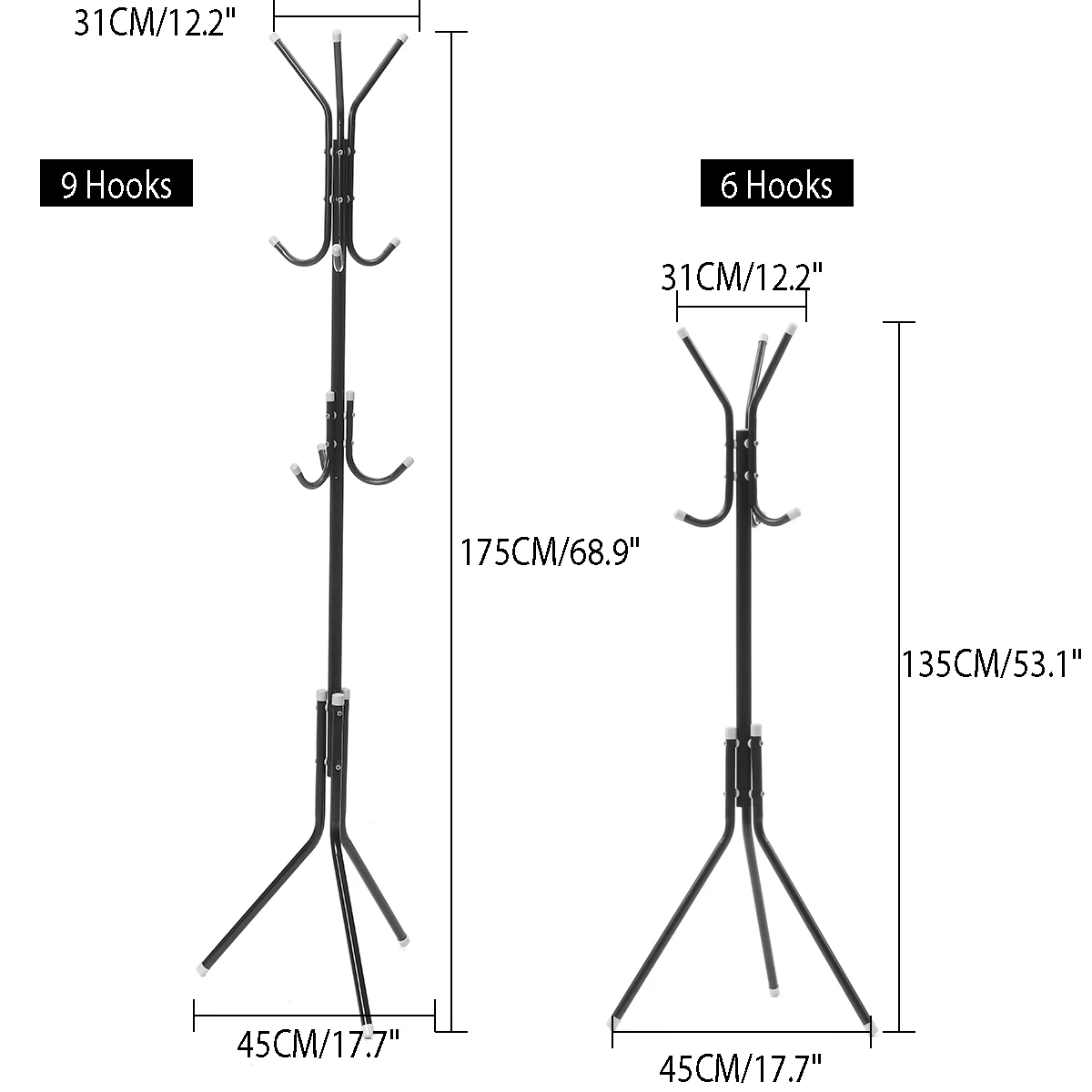Металлическая стойка для пальто 6/9 крючков детей и взрослых вешалка одежды с