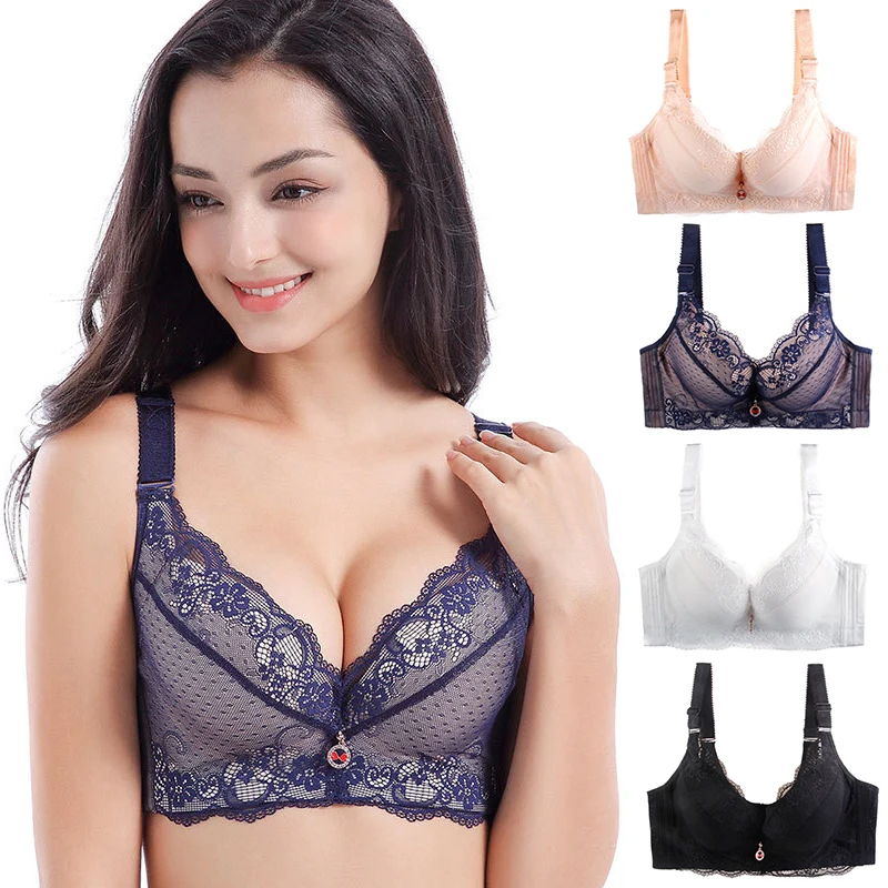 

Newest Women T-Shirt Bra Lightly Lined and Padded Bras Gather Push Up Lace Bra