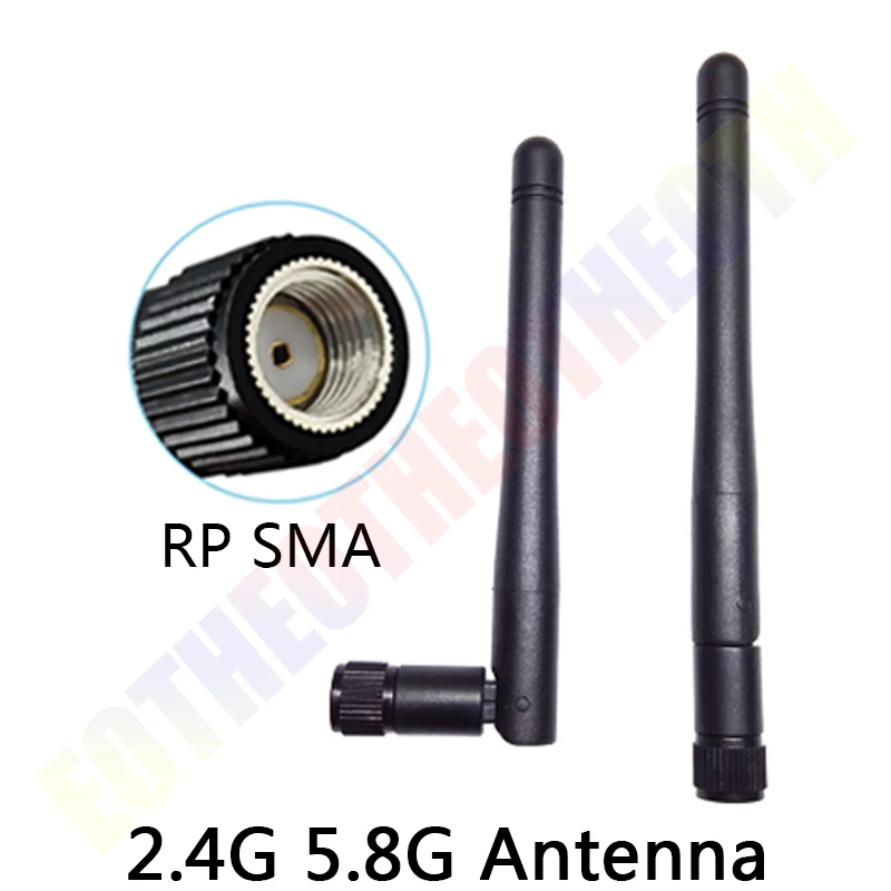 eoth 5pcs IOT wifi Antenna Connector Dual Band 2.4G 5.8G RP SMA Antenne wireless router antena 5.8 Ghz 2.4ghz 3dBi SMA feMale