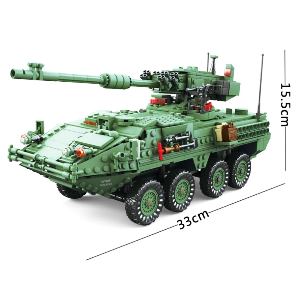 

KAZI 10001 Century Military MGS-M1128 TANKS Building Blocks Set Armored Vehicles DIY Bricks Toys For Children