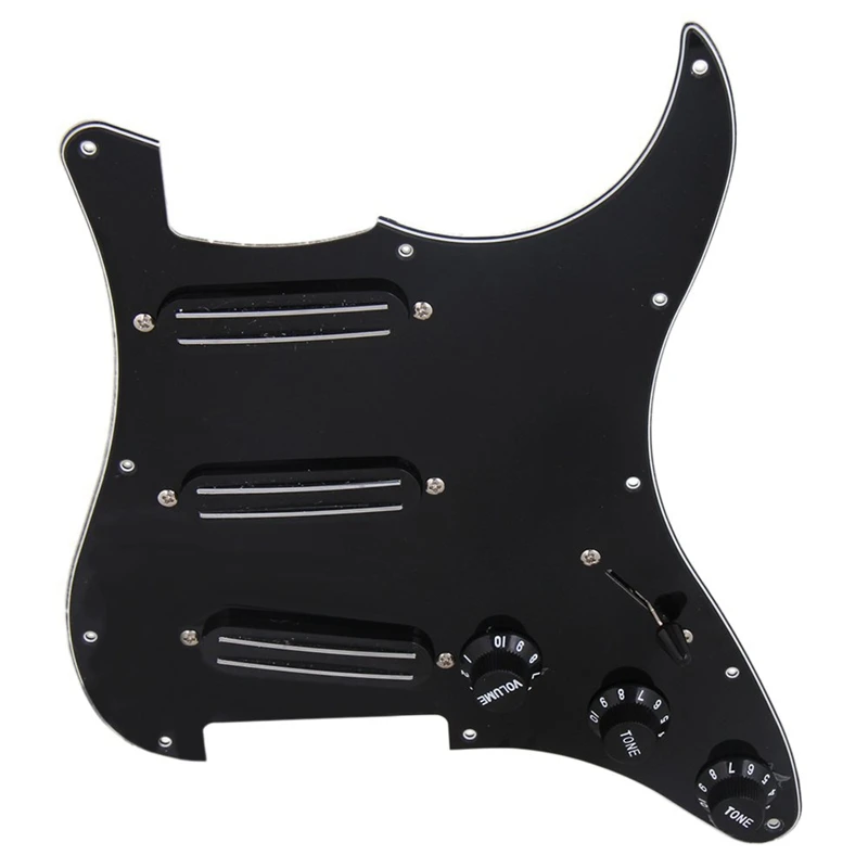 

Black 3-Ply Sss Dual Rail Pickups Loaded Prewired Guitar Pickguards For 11 Hole Electric Guitar