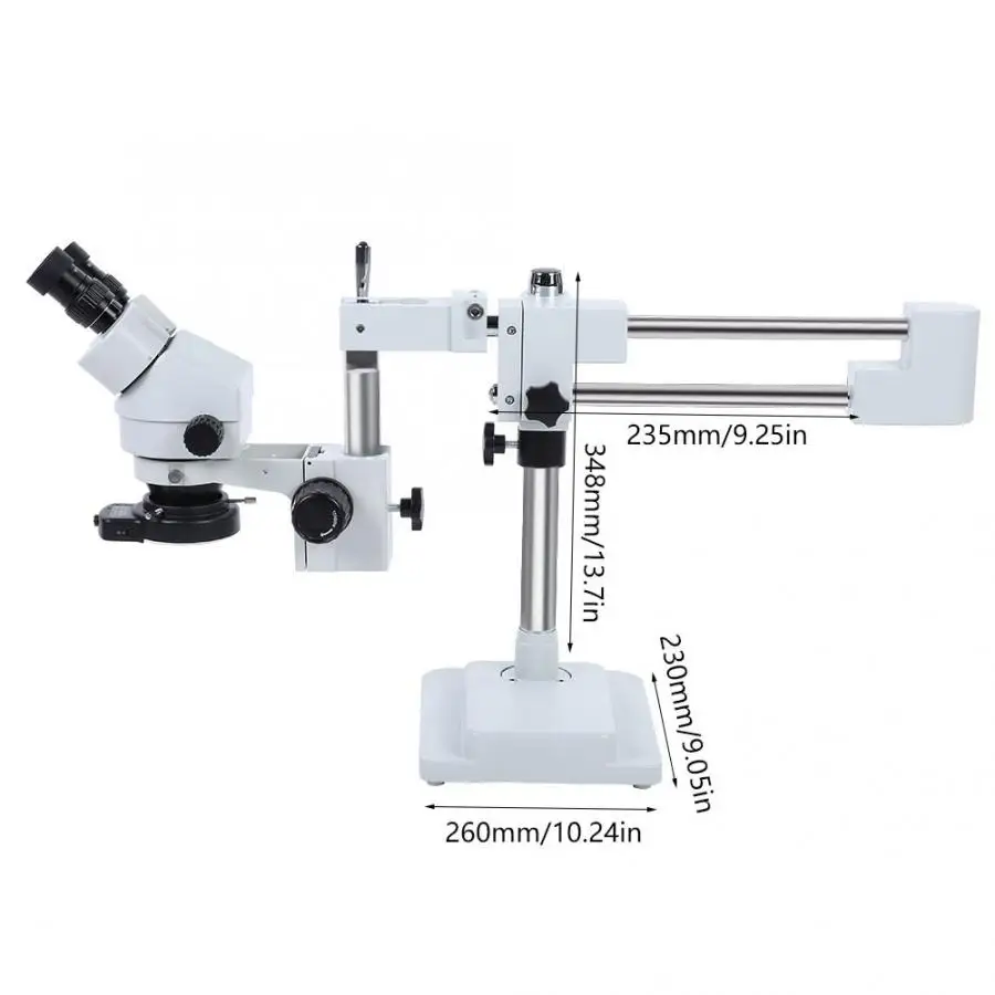

3.5X-90X Binocular Stereo Zoom Microscope on Dual Arm Stand with Ring 100-240V microscopio digital para