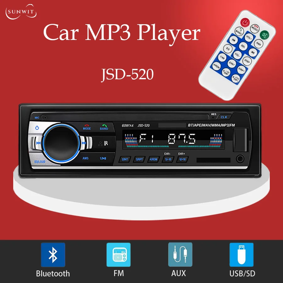 Многофункциональный автомобильный mp3 плеер 12 В громкая связь Bluetooth светодиодный