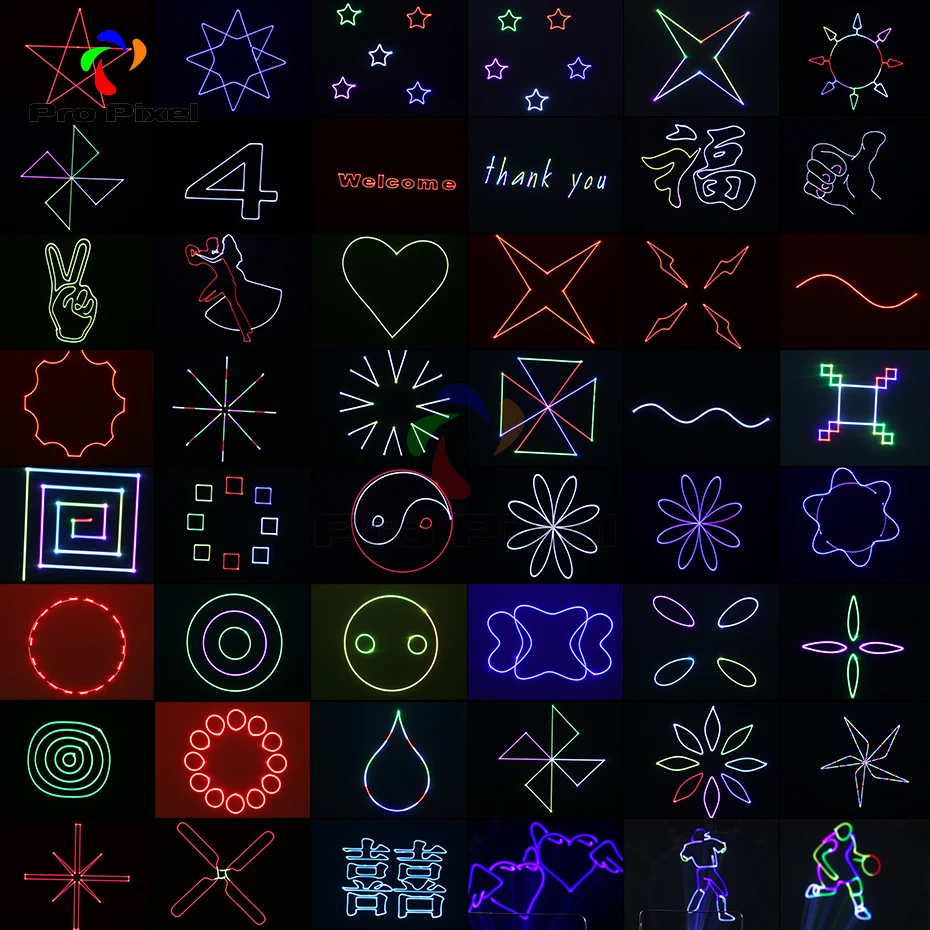 1 шт. 3 Вт RGB анимационный лазерный сценический свет программируемый проектор