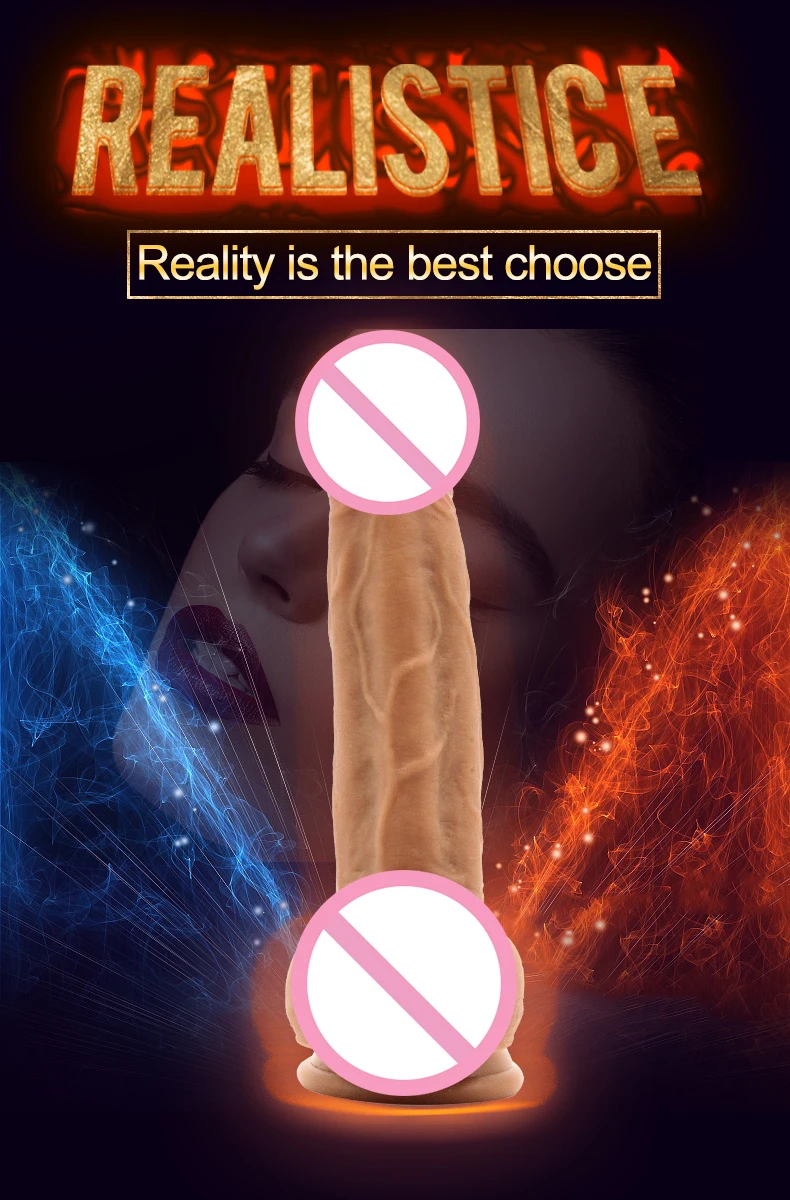 Новый реалистичный большой фаллоимитатор гибкий Пенис с присоской Страпон для