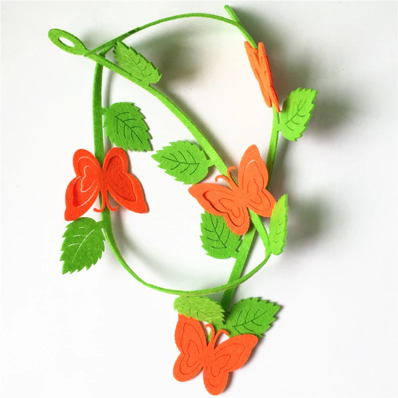 5 шт. цветные войлочные резные плетеные листья в виде бабочек Нетканая ткань