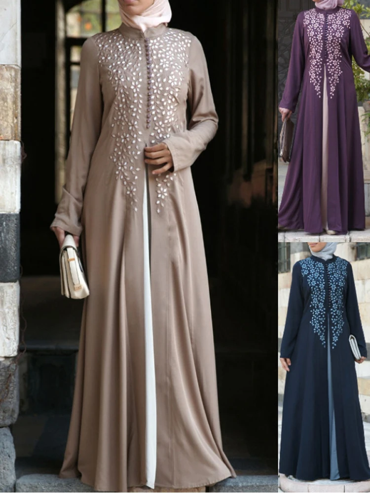 Muslim Cothes Abaya Women Muslim Kaftan Dress Loose printed Abaya Islamic Turkish Long Dresses casual Women Muslimah abaya dubai