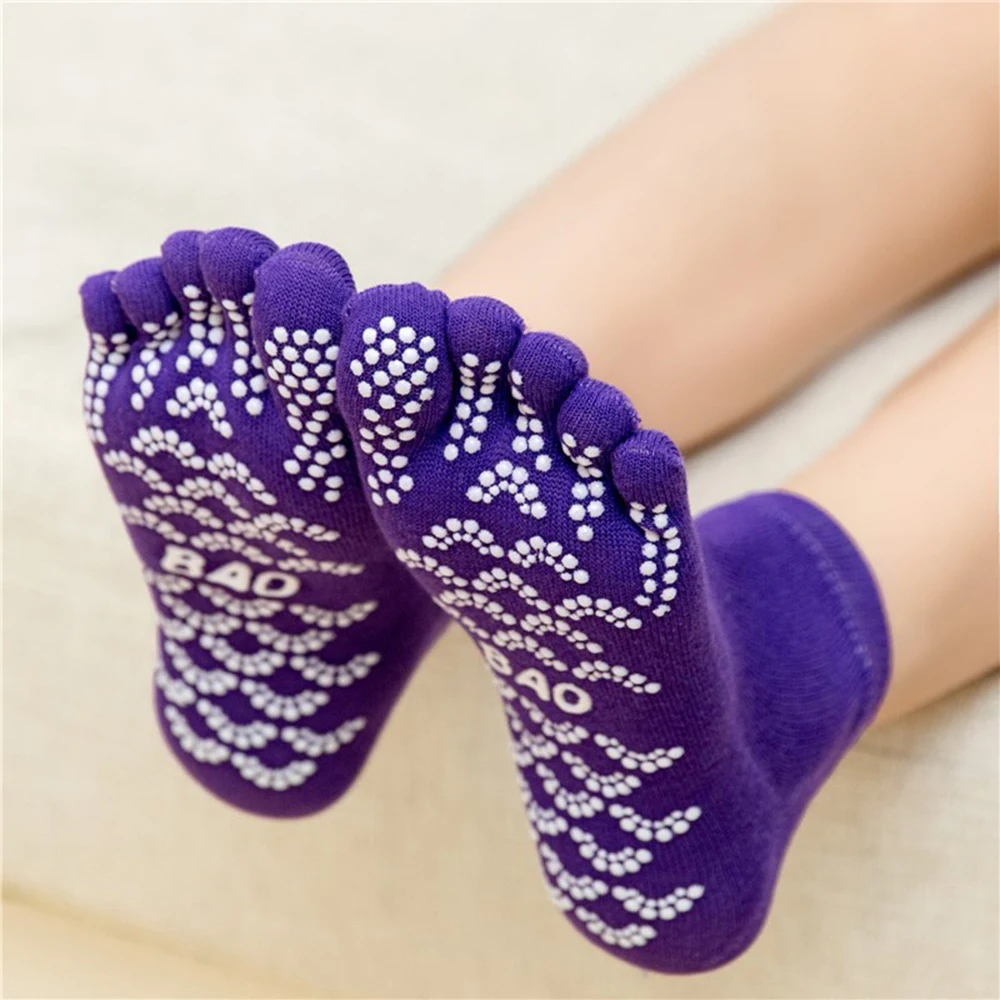

Yoga socks cotton half finger silicone Anti Slip Socks open toe socks sports women socks