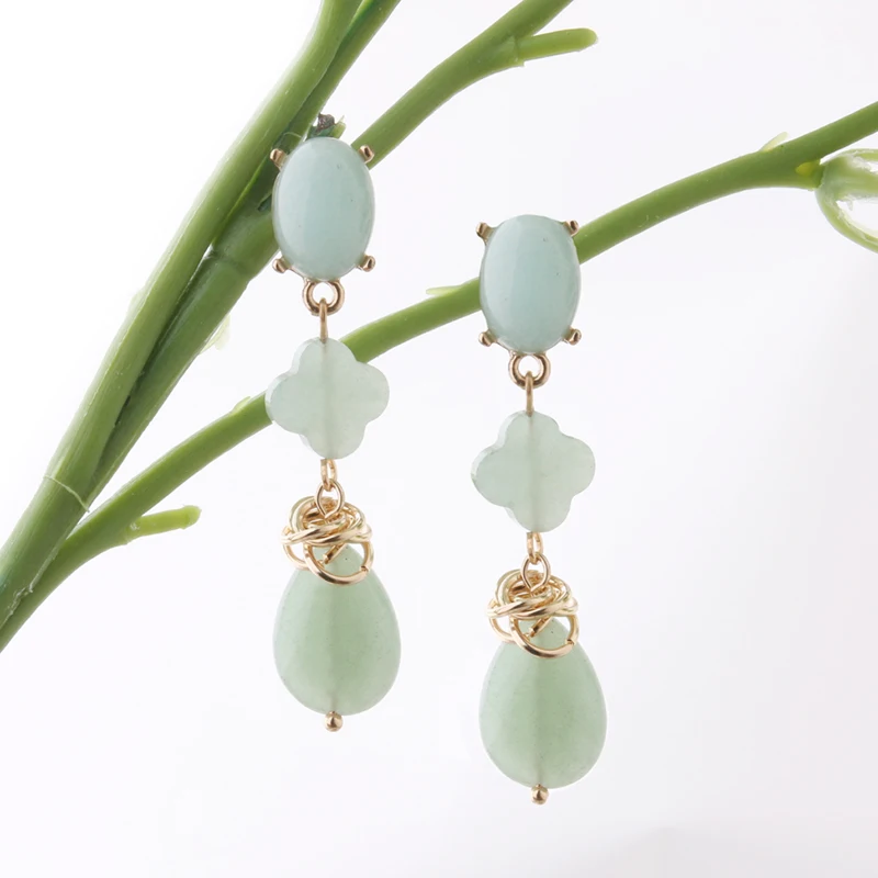 

NeeFu WoFu Natural Stone Earrings Dangle Earring Freshwater Pearls Ear Charm Long Brinco Ear Oorbellen Christmas Gift