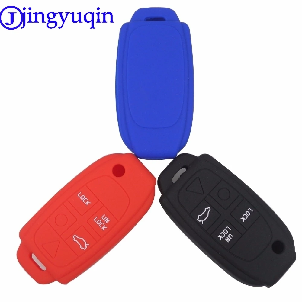 

jingyuqin 3/4/5 Buttons Remote Folding Flip Key Fob Case Cover Silicone For Volvo S80 S60 V70 XC70 XC90 D05 Car-Styling