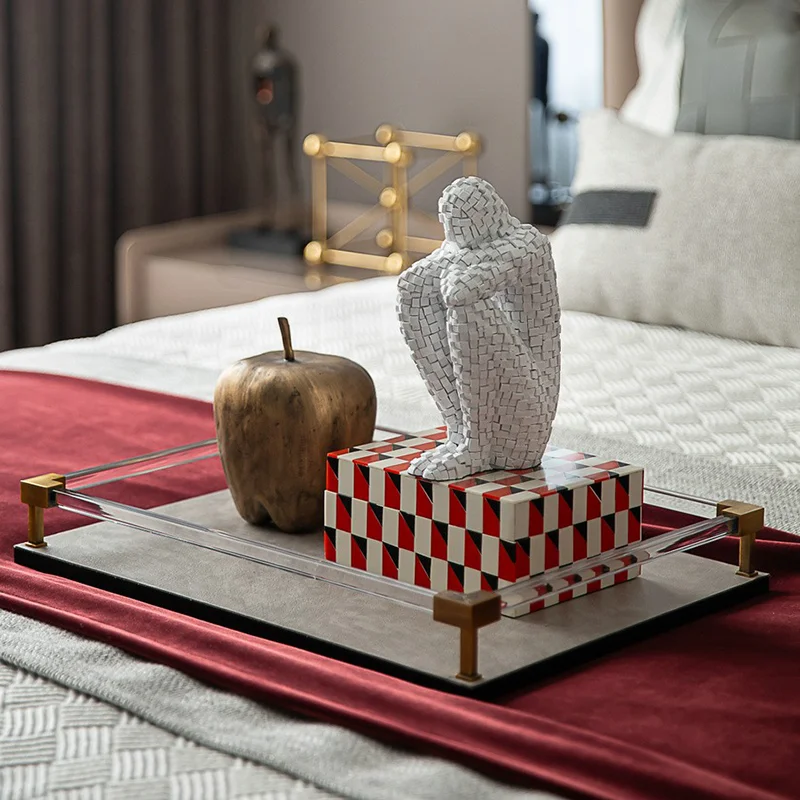 Скандинавская скульптура из смолы для украшения дома книжная полка статуэтка